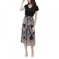 thumbnail image 2 of Mode Femmes Grande Taille Mousseline de Soie V Cou Maxi Robes Dames Faux Deux Pièces Floral Longue Robe, 2 of 9