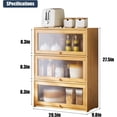 thumbnail image 2 of Bamboo Storage Cabinet for Kitchen Countertop, Kitchen Cabinet Pantry Sideboard with Flip-up Doors Freestanding Utility Cupboard Countertop Cabinet Organizer, 20.5" W x 9.8" D x 27.6" H, 2 of 9