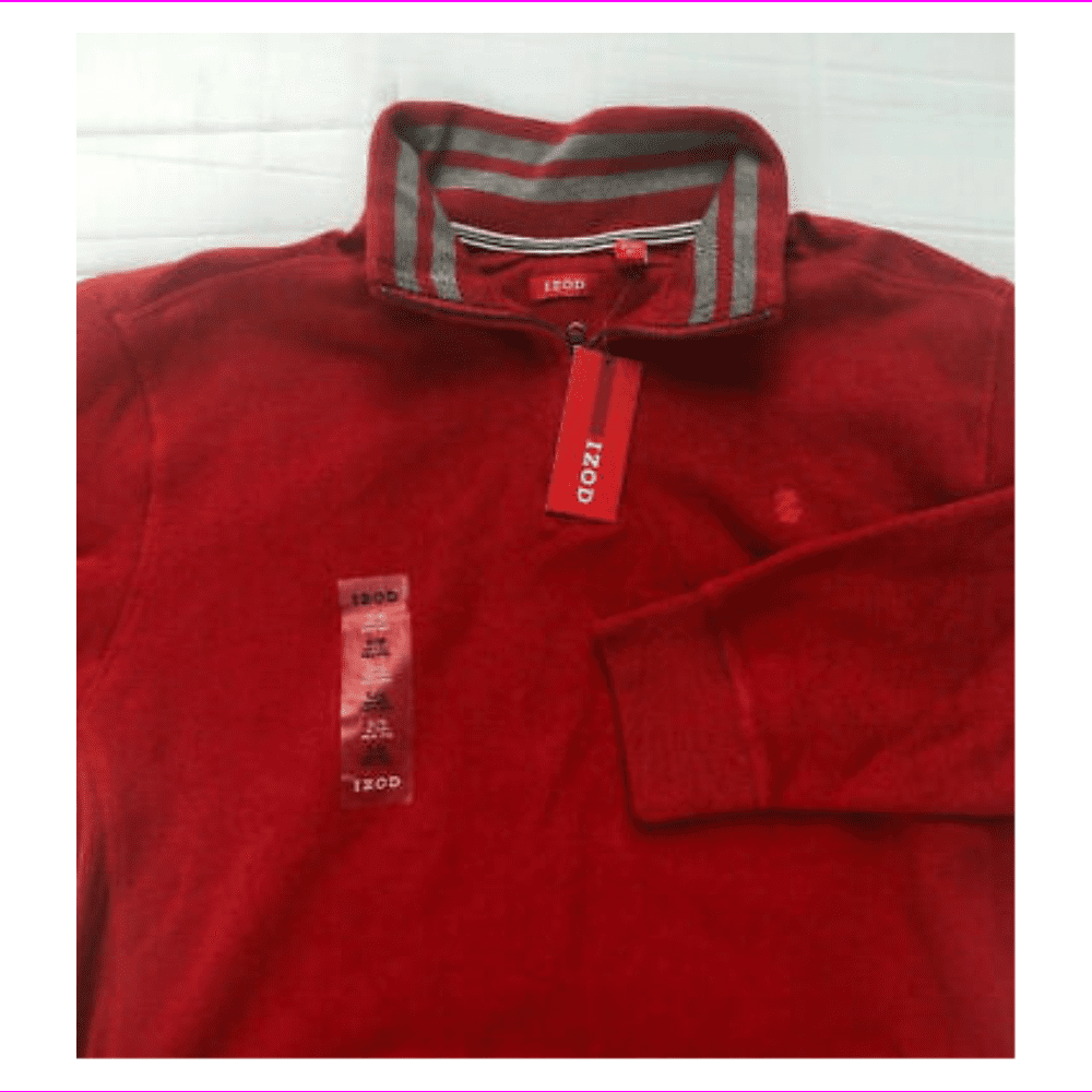 izod men's advantage performance quarter zip fleece pullover