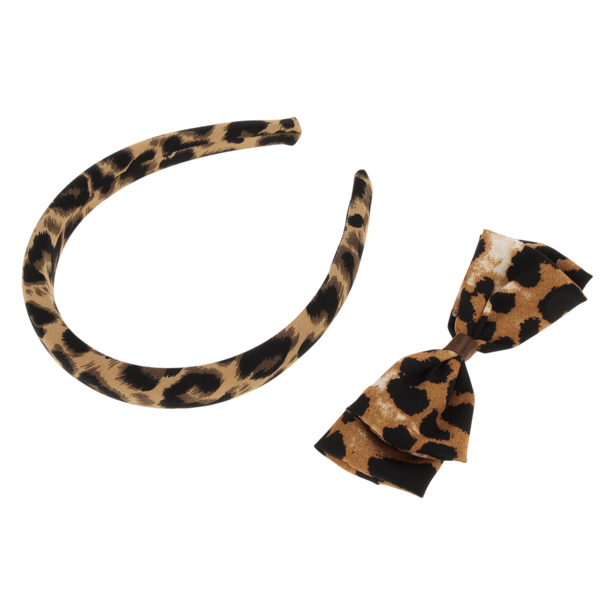 Unique Bargains Leopard Print Hair Clips Women Hairdo Set 1 Yellow, Brown