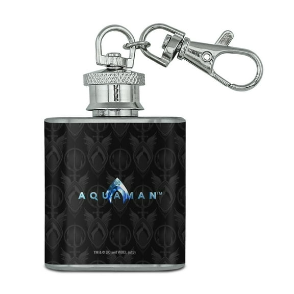 Aquaman Movie Logo Stainless Steel 1oz Mini Flask Key Chain