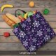 thumbnail image 5 of Balery Christmas Purple Snowflakes Bolsa de Mano para Mujeres con Cremallera, Bolsa de Gimnasio con Compartimentos, Bolsa para Laptop, Bolsa para Trabajo, 5 of 7