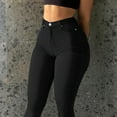 thumbnail image 3 of Women's Stretch Skinny Jeans - Elastic Waistband Solid Color Slim Fit Denim Pants, 3 of 6