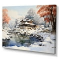 thumbnail image 2 of Designart "Snowy Hot Bath Japanese Onsen in Winter II" Japan Art Canvas Print, 2 of 5