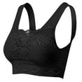 thumbnail image 5 of Women's Seamless Lace Bra Top with Front Lace Cover Sports Bra Shaping Bra Comfortable & Breathable(Color:Black,Size:M), 5 of 6