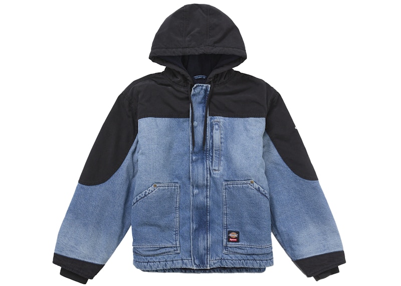 Supreme Men's Bandana Jacquard Denim Hooded Work Jacket Blue, from