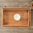 thumbnail image 5 of Zeonetak Rectangular Bamboo 11.8" x 7.87" x 1.5" Handled Serving Tray, 5 of 7