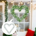 thumbnail image 2 of Heart Shaped Wreath Iron Base Creative Flower Arrangement Wreath Form Garland Green 25cm, 2 of 9