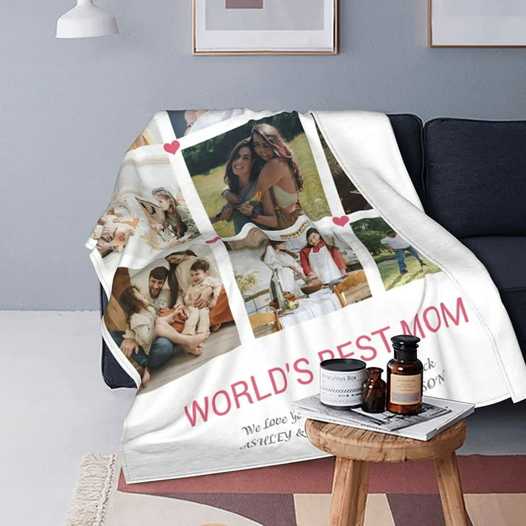 Custom Memorial Blankets with Photo Personalized in Loving Memory Picture Name Date Throws Blanket Sympathy Gifts for Loss of Mom Dad Friends