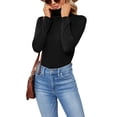 thumbnail image 2 of Frontwalk Ladies Pullover Turtleneck Shirts High Neck Tops Women Fashion Basic Long Sleeve T Shirt Black 2XL, 2 of 4