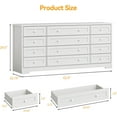 thumbnail image 2 of 12 Drawer Wooden Dressers for Bedroom, Modern Chest of Drawers for Adult, Wide TV Stand Dresser for 65" TV, Wooden Dressers for Living Room, Hallway, 63" L × 15.74" W, 2 of 8