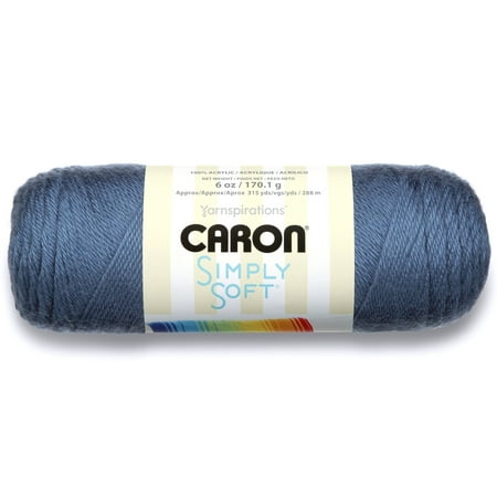 Caron Simply Soft 4 Medium Acrylic Yarn, Country Blue 6oz/170g, 315 Yards