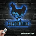 thumbnail image 3 of Craftnamesign Custom Floral Chicken Farmhouse Metal Wall Art LED Light, Custom Chicken Name Sign, 3 of 5
