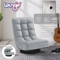 thumbnail image 3 of Posh Living Woodrow Linen Recliner/Floor Chair Grey, 3 of 8