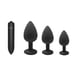thumbnail image 1 of Juego de tapones anales de silicona de 3 tamaños con vibrador de 10 frecuencias, minijuego de tapones anales portátiles de entrenamiento anal negro, 1 of 10