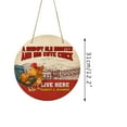 thumbnail image 4 of Old Rooster And His Cute Chick Live Here Round Wooden Sign, 4 of 7
