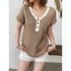 thumbnail image 2 of Blusa de Mujer con Botones y Corta Color Café M, 2 of 7