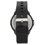 George Mens Casual Watch with Orange Round Dial and Black Resin Band