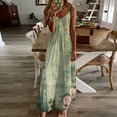 thumbnail image 2 of SMihono Women Floral Spaghetti Strap Sundress Casual Summer Long Maxi Dress Vneck Trendy Boho Dresses Trendy Beach Clothes 2024 Green 12, 2 of 5