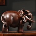 thumbnail image 3 of Large pair of ebony carved elephant figurines, solid wood elephant decorations for living room, housewarming, business opening, and other auspicious purposes., 3 of 4