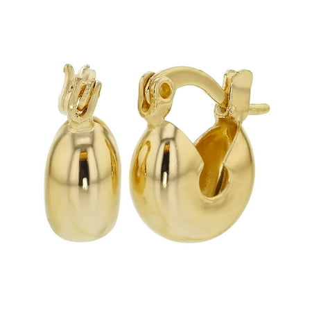Sale Gold Plated - 18k Gold Plated Little Snail Puffy Hoop Wide Women's Earrings