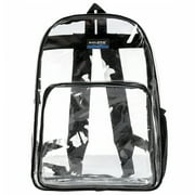 K-Cliffs Unisex Wholesale Clear Backpack See through School bags Basic Transparent Student Bookbag, Black, 20pcs