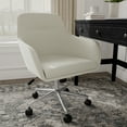 thumbnail image 5 of Martha Stewart Upholstered Office Chair in Light Gray/Polished Nickel, 5 of 12