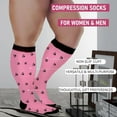 thumbnail image 4 of 3 Pairs Plus Size Compression Socks Wide Calf for Women and Men 20-30 mmHg Extra Large Size Knee High Support Stockings(2XL-4XL), 4 of 7
