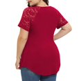thumbnail image 5 of ECZHAW Womens Summer Tops,Women Plus Size Top Short Sleeve Wrap Lace Dressy Shirt Low Cut Blouses,, 5 of 9