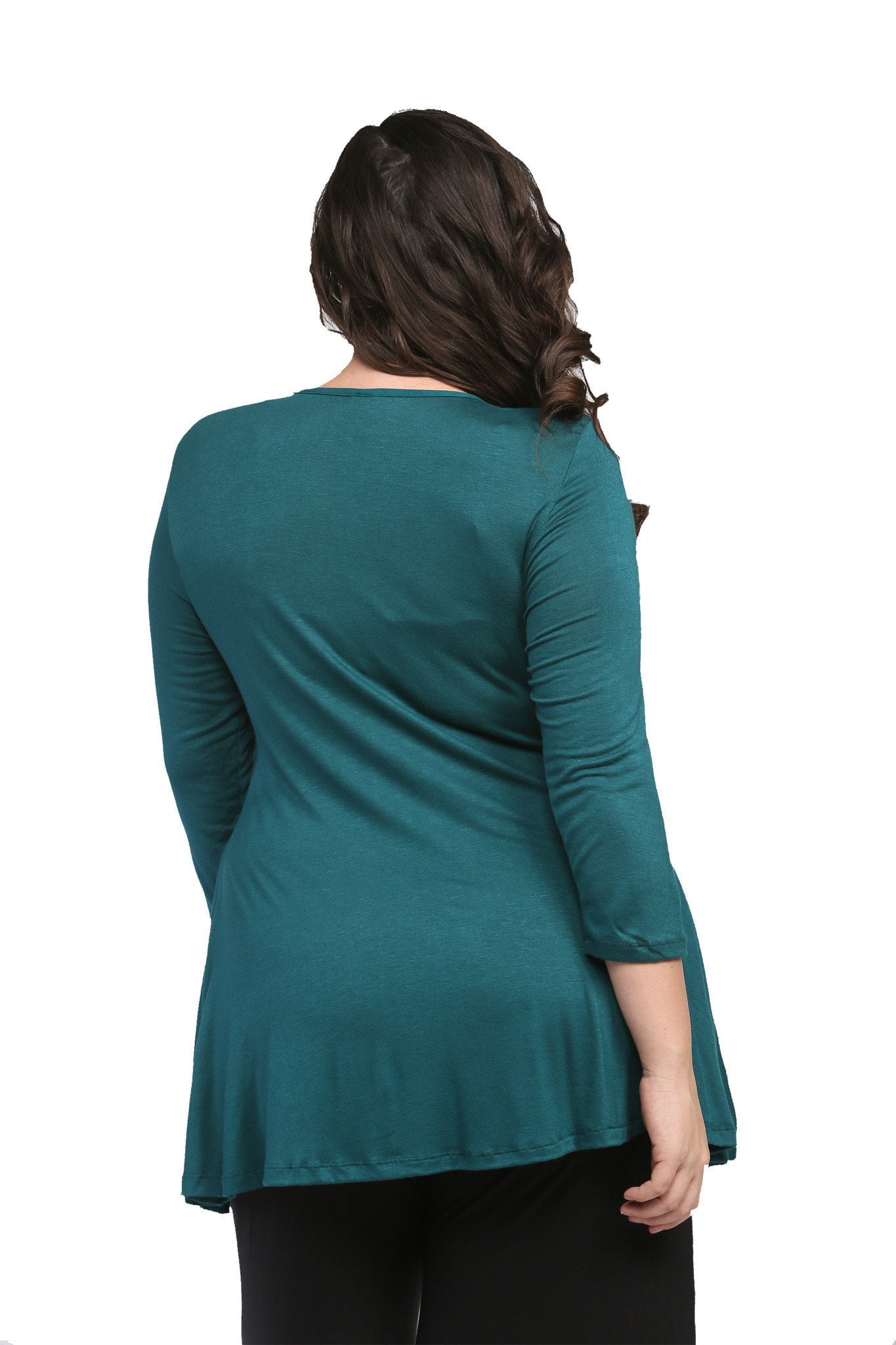 Women's Plus Size 3/4 Sleeve V-neck Tunic