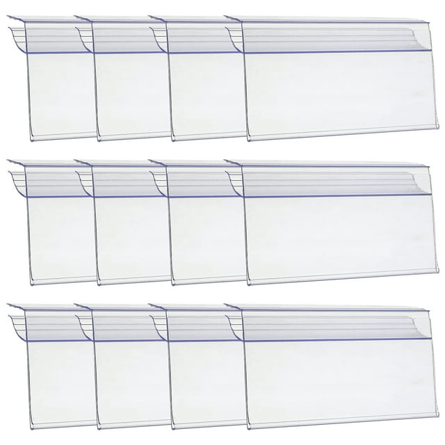 30pcs Transparent Price Tag Holder Supermarket Shelf Label Holders Merchandise Price Display Holders