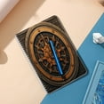 thumbnail image 5 of Spiral Notebook,Double-Wire Spiral College Lined Journal Notebook for Study and Notes,100 Pages,5.71x 8.26 in - Ornate Circular Emblem with Engraved Patterns, 5 of 7