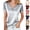 Gray, variant on Casual T-Shirt For Women Crew Neck Blouses Rhinestone Pullover Short Sleeve Top Solid Color Summer Tunic Shirt