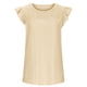 thumbnail image 2 of Blusa de manga corta Nikou con volantes y Cuello redondo para mujer, 2 of 4