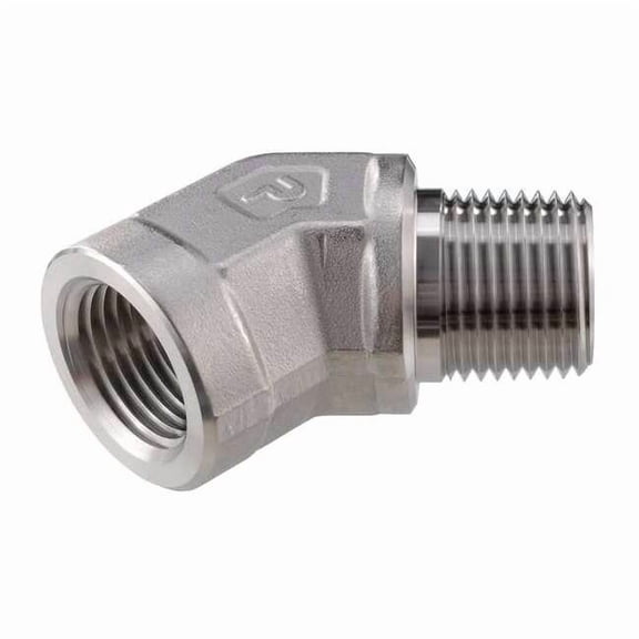Parker 1/4" FNPT x MNPT SS Street 45 Degree Elbow 4-4 SVE-SS