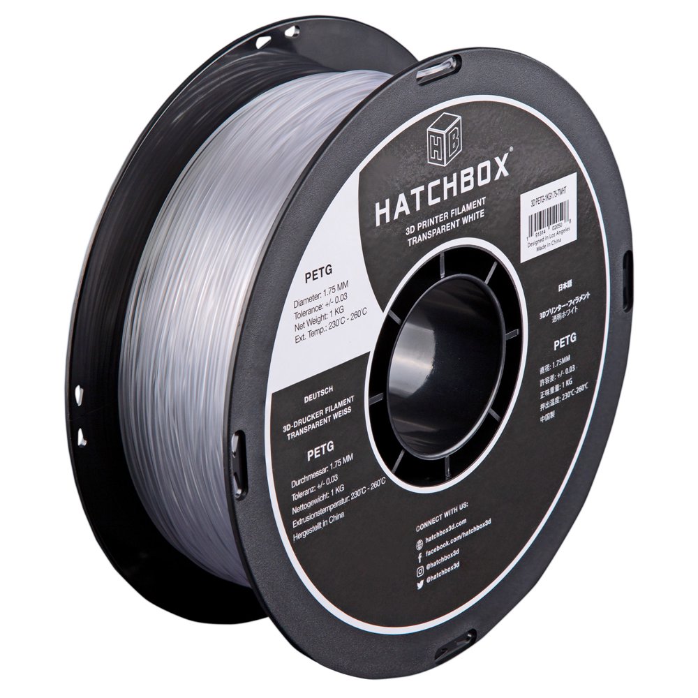 HATCHBOX PETG 3D Printer Filament, Dimensional Accuracy +/ 0.03 mm, 1