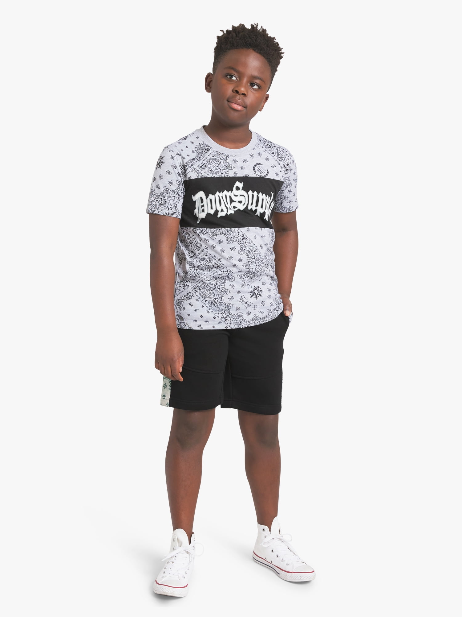 Dogg Supply by Snoop Dogg Little Boys & Big Boys Bandana Print Short Sleeve Tee, Sizes 4-18