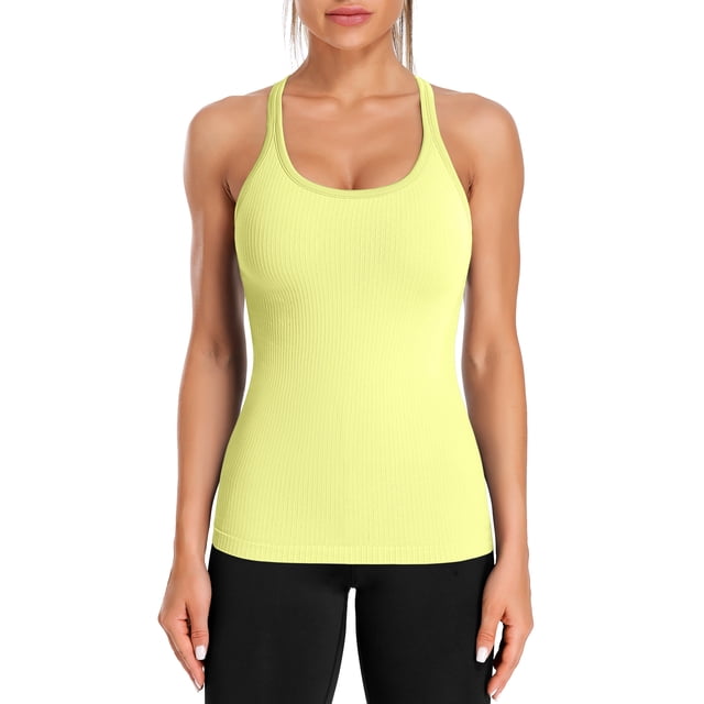 Beautyin Women's Athletic Yoga Tops Slim Fit Racerback Running Undershirt