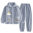 thumbnail image 2 of BONIXOOM Christmas Pajamas For Women Family Christmas Pajamas Matching Sets Loungewear Button Long Sleeve Sleepwear Sets Solid Gray XL, 2 of 3