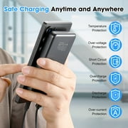 Solpowben 20000mAh Power Bank with Micro & Type-c inputs, Portable Charger with Dual USB Output for iPhone, Android, Galaxy, Pixel - Outdoor Battery Pack(Black)