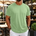 thumbnail image 2 of OIOLOYJM T-Shirts for Men Casual Short-Sleeve Crew Neck Shirts Basic Breathable Gym Pullover Mint Green L, 2 of 5