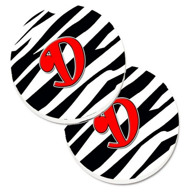 Monogram Initial D Zebra Rouge Ensemble de 2 Porte-Gobelets sous-Verre de Voiture