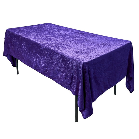 AK TRADING CO. Lush Panne Velvet Tablecloth - 60 x 102 Inch Rectangular Table Cover  Great for Buffet Table, Parties, Holiday Dinner, Wedding & Baby Shower Purple, 60 x 102 Inch