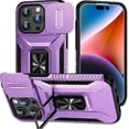 thumbnail image 1 of Funda para GANGXUN iPhone 15 Pro - Soporte metálico, Función magnética, Morado, 1 of 6