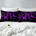 thumbnail image 3 of Erosebridal Purple Plaid Duvet Cover Toddler,Futuristic Cubes Bedding Sets,Breathable Reversible Duvet Cover Toddler,Buffalo Decoration,2pcs(No Comforter), 3 of 7