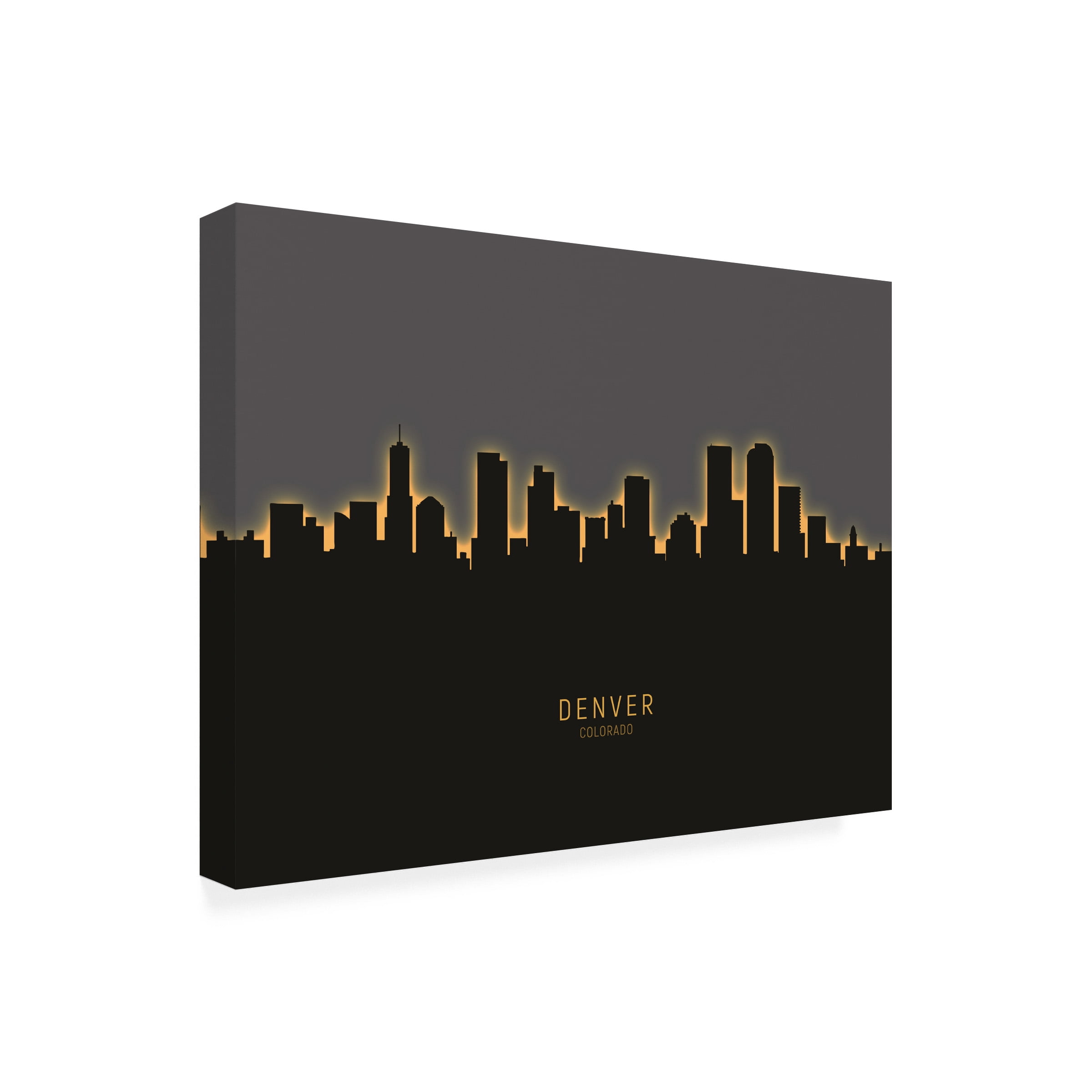 Michael Tompsett 'Denver Colorado Skyline Glow II' Canvas Art