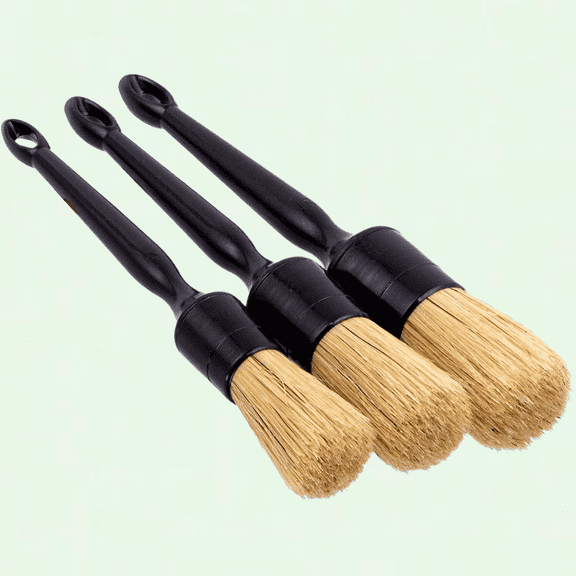 Car Detailing Brushes Set, 3 Pack Automotive Cleaning Brushes for Cleaning Car Wheel Rim, Interior, Exterior, Leather, Emblem, Wheel, Tire Nut