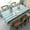 Green B, variant on Rectangle Tablecloths In Cotton Linen,Patchwork Striped Tablecloth With Tassel,Stain Resistant Table Covers For Dining Room Kitchen Writing Desk Picnic-Blue B-110x110cm(43x43")