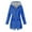 Blue, variant on Windproof Winter Warm Coats for Womens Plus Size Solid Color Rain Jacket Outdoor Hooded Windproof Loose With Pocket Coat
