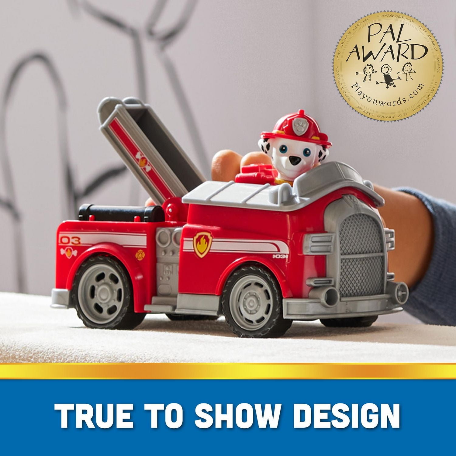 PAW Patrol, Marshall’s Firetruck, Toy Truck with Collectible Action Figure, Sustainably Minded Kids Toys for Boys & Girls Ages 3 and Up